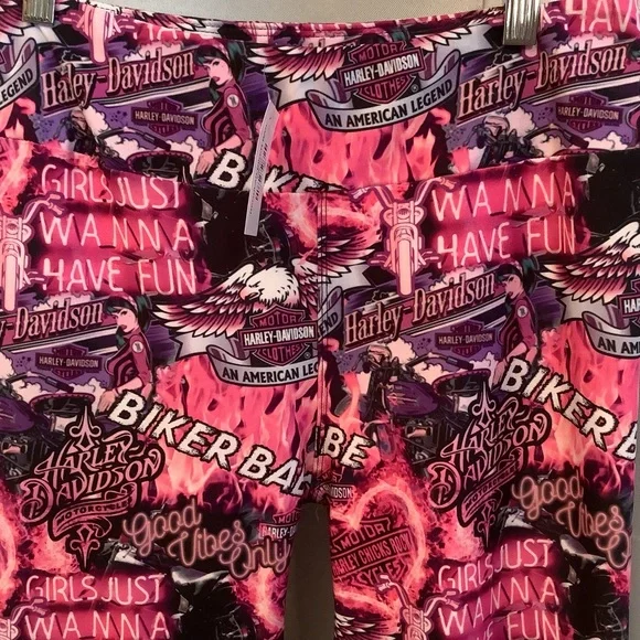 Luv21 Leggings Women’s Regular Size 2-10 Yoga High Waisted Biker Babe Pattern - Picture 3 of 7